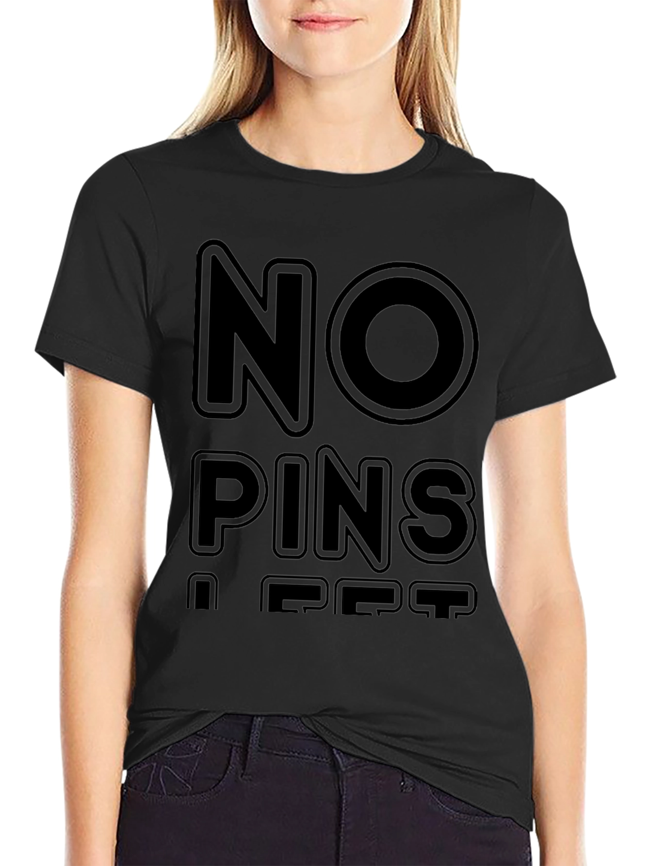 No Pins A Pet Black T-Shirt