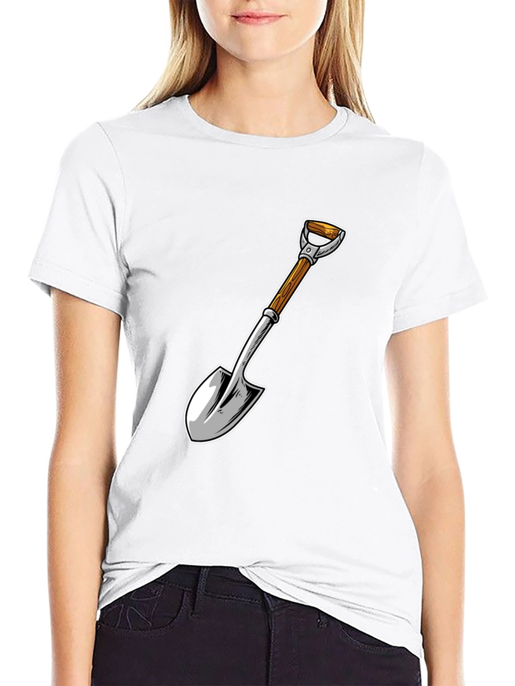 Shovel Graphic T-Shirt - Black Cotton Blend