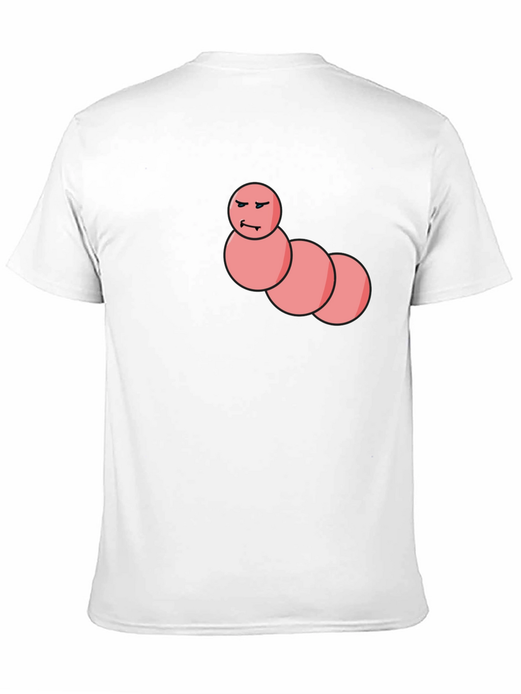Mens Black T-Shirt with Funny Worm Graphic