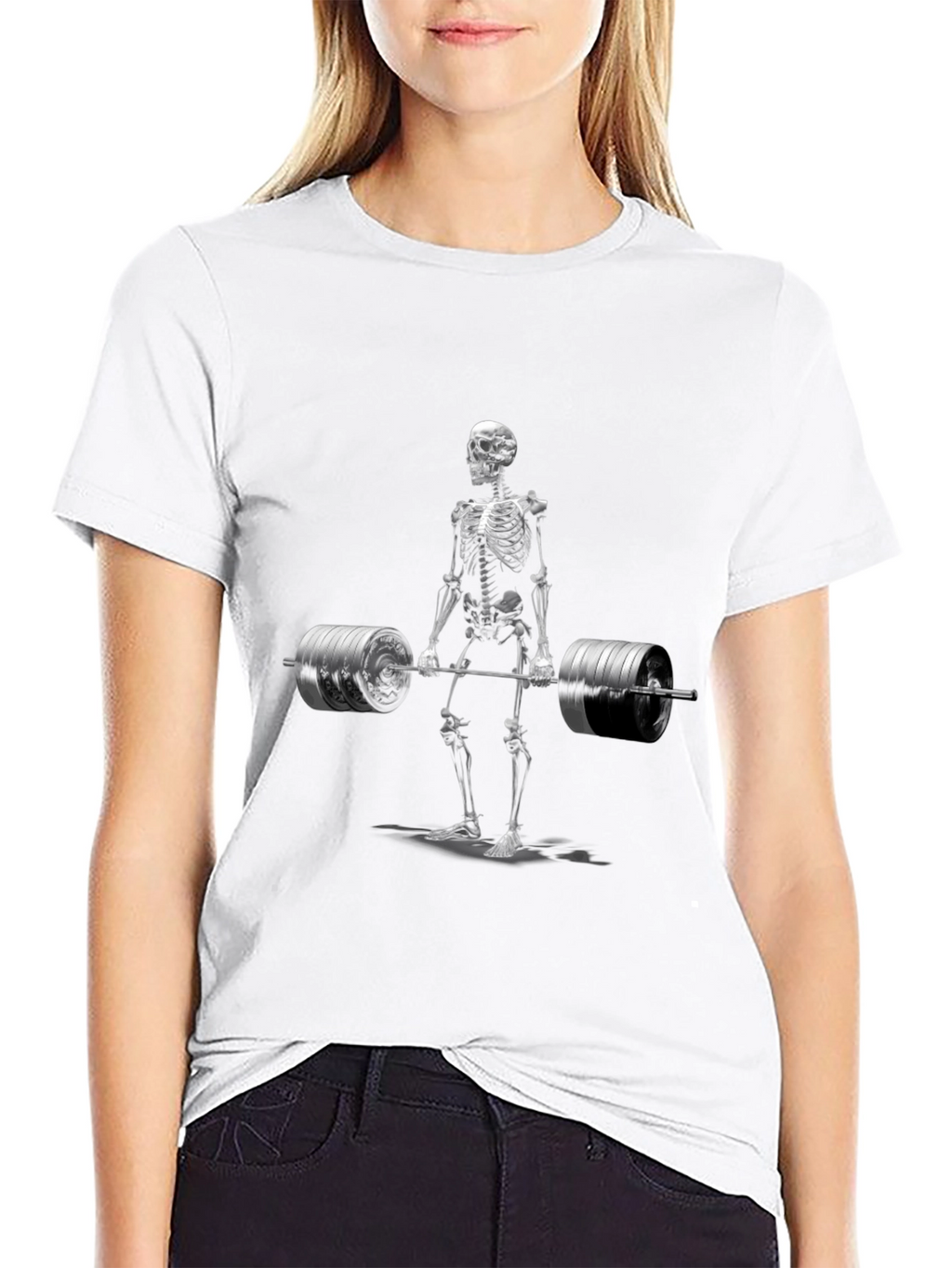 Skeleton Weightlifting T-Shirt - Gym Humor
