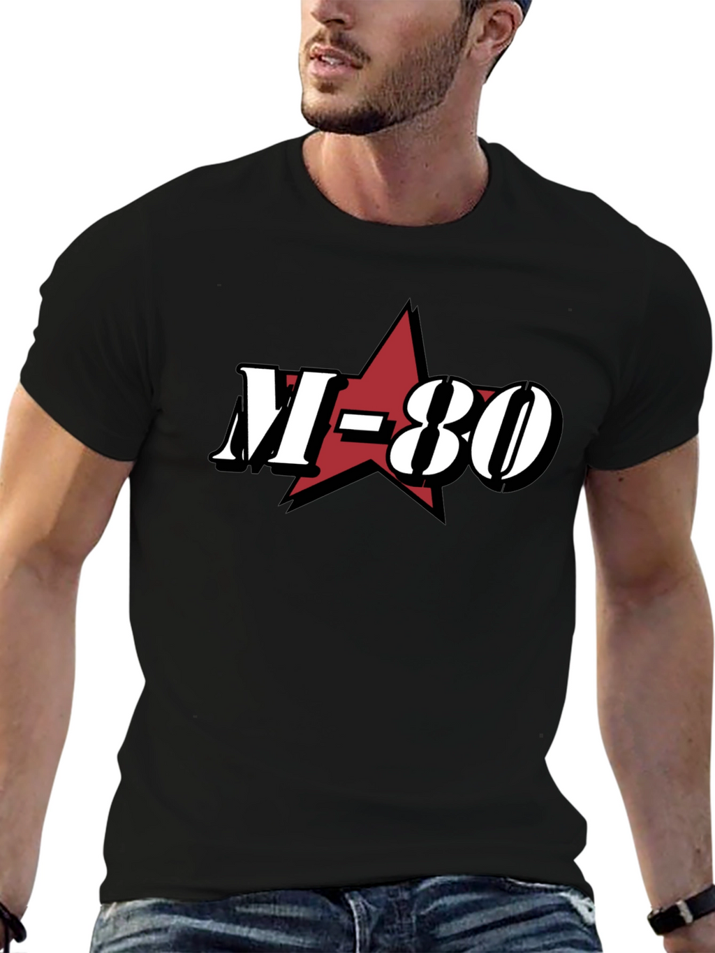 M-80 Graphic Tee - Black Cotton Blend