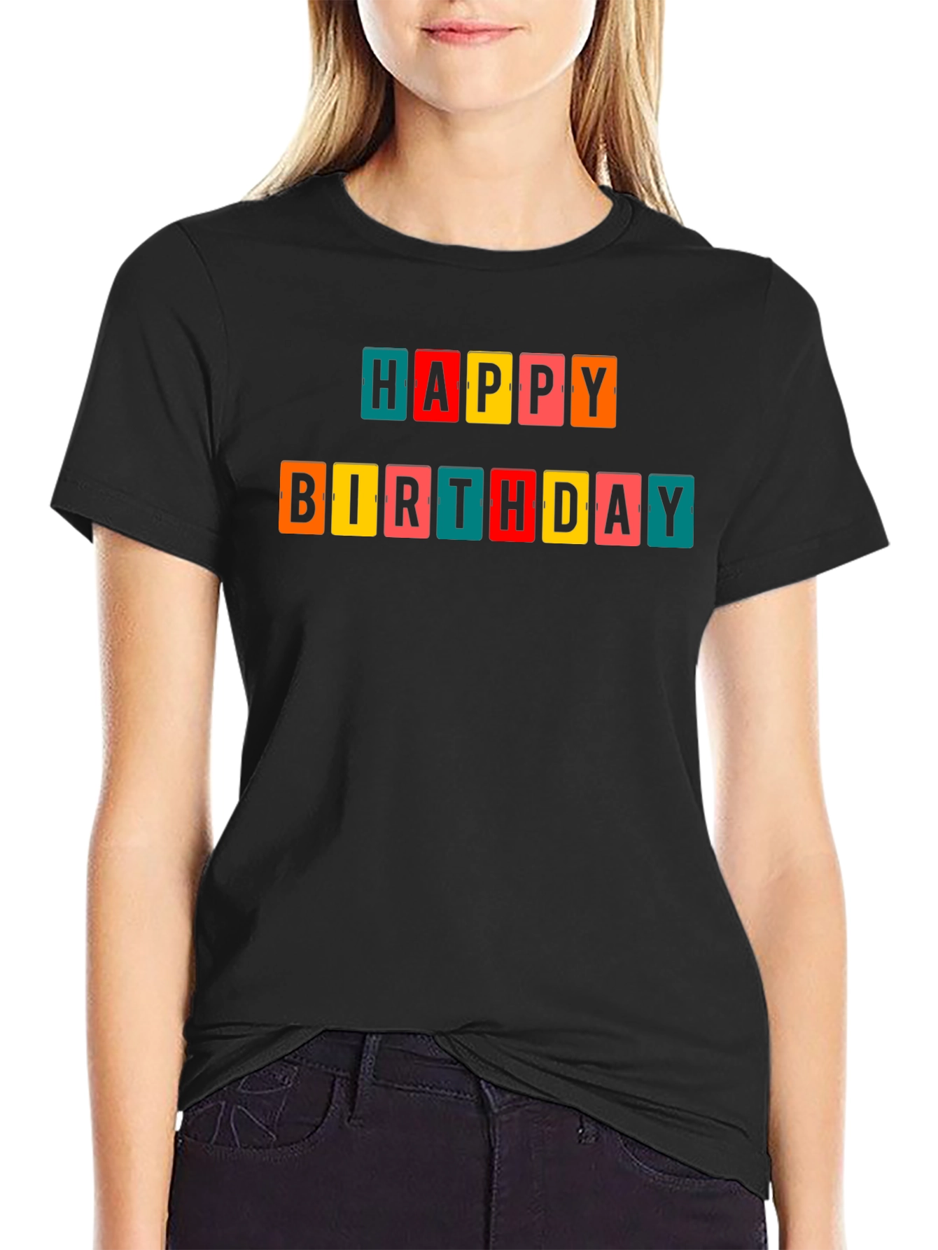 Happy Birthday Colorful Block T-Shirt