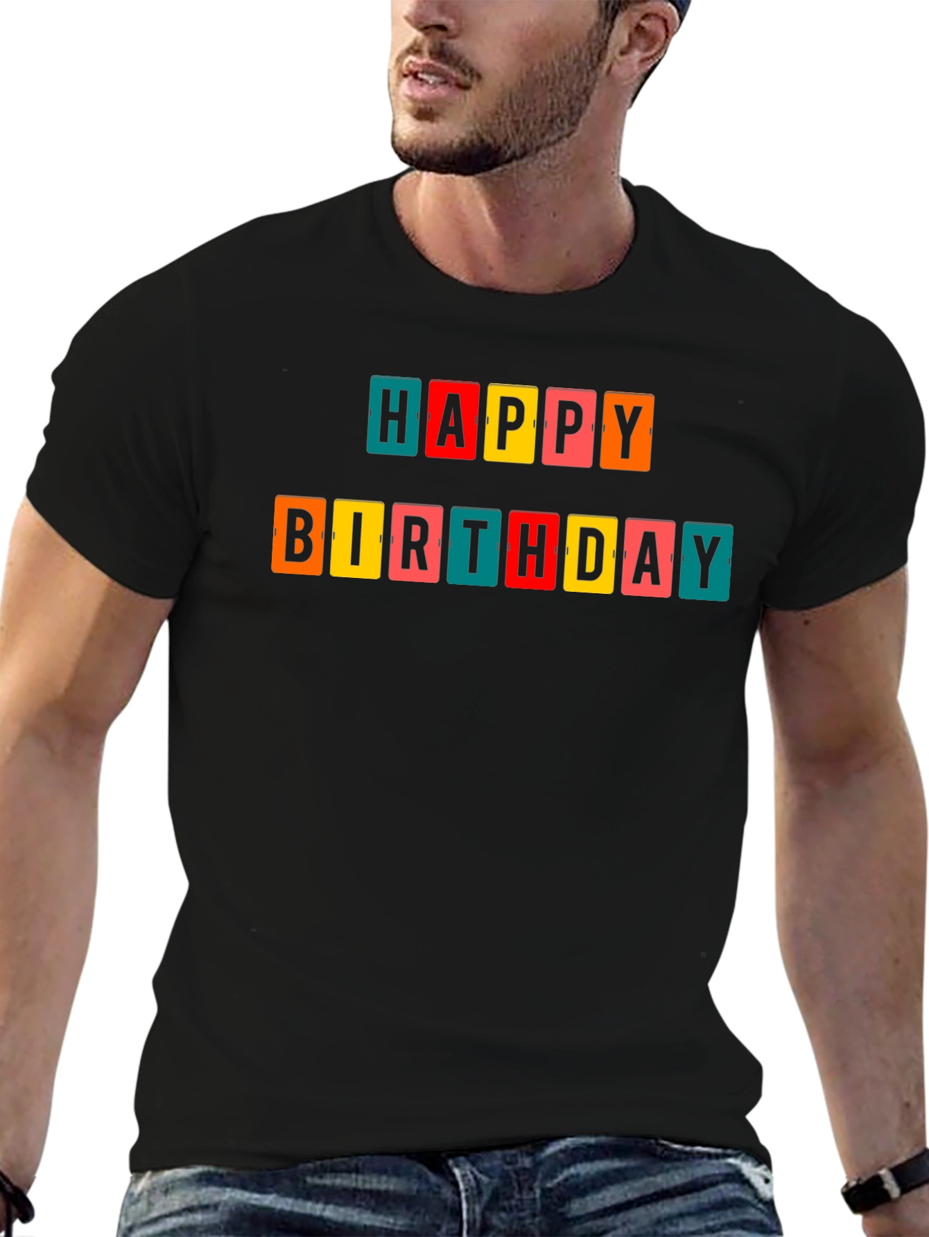 Happy Birthday Colorful Block T-Shirt