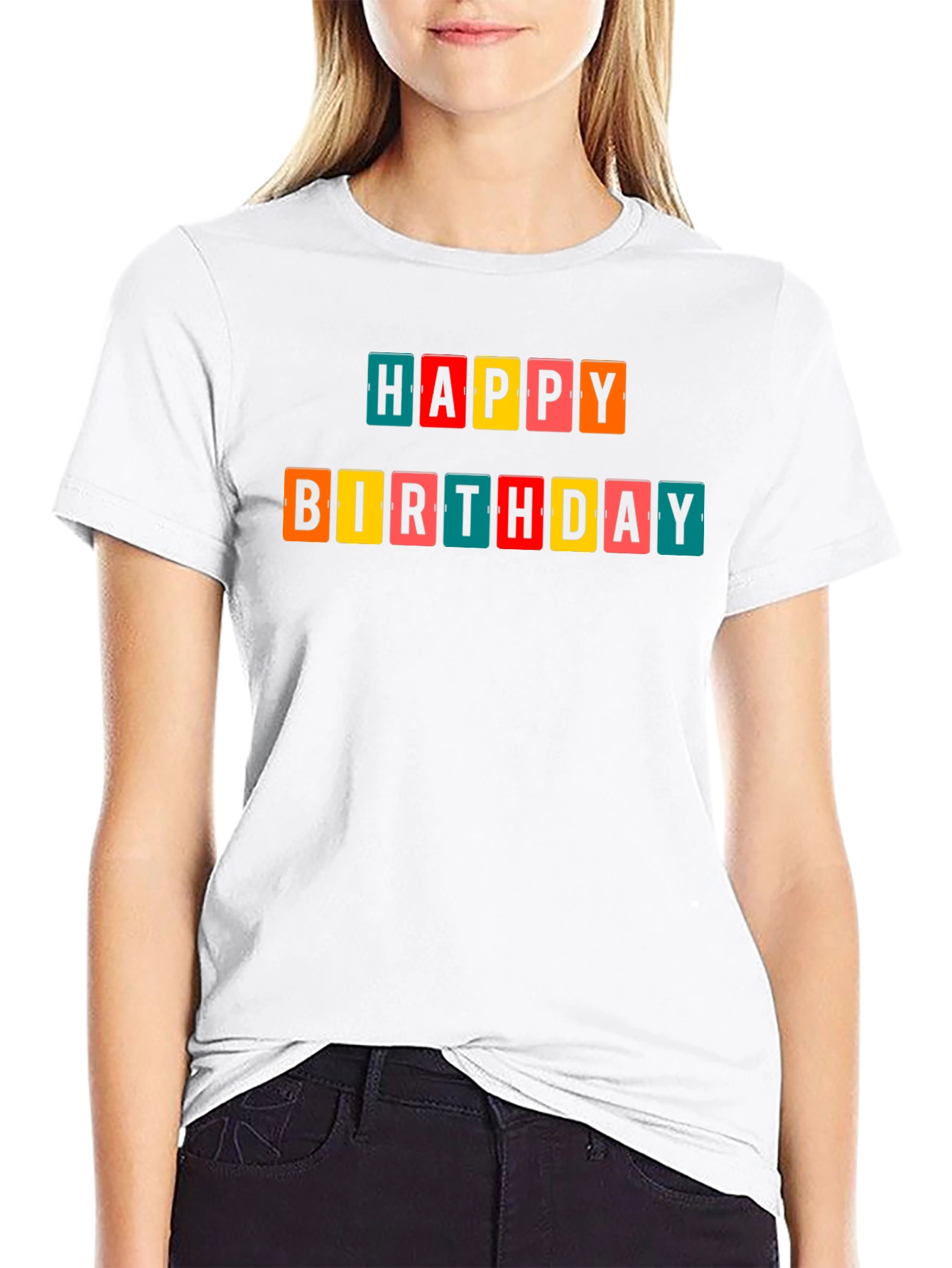 Happy Birthday Colorful Block T-Shirt