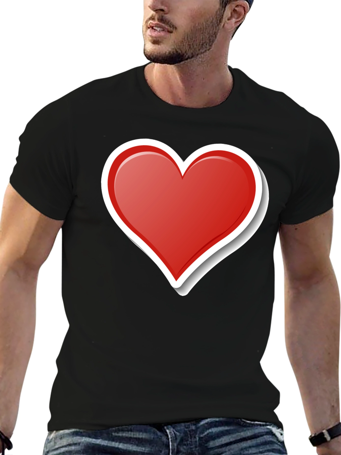 Heart Graphic T-Shirt - Stylish Black Tee