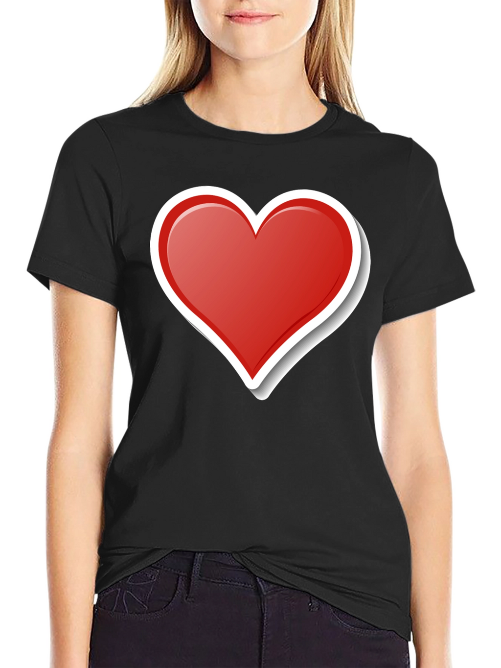 Heart Graphic T-Shirt - Stylish Black Tee