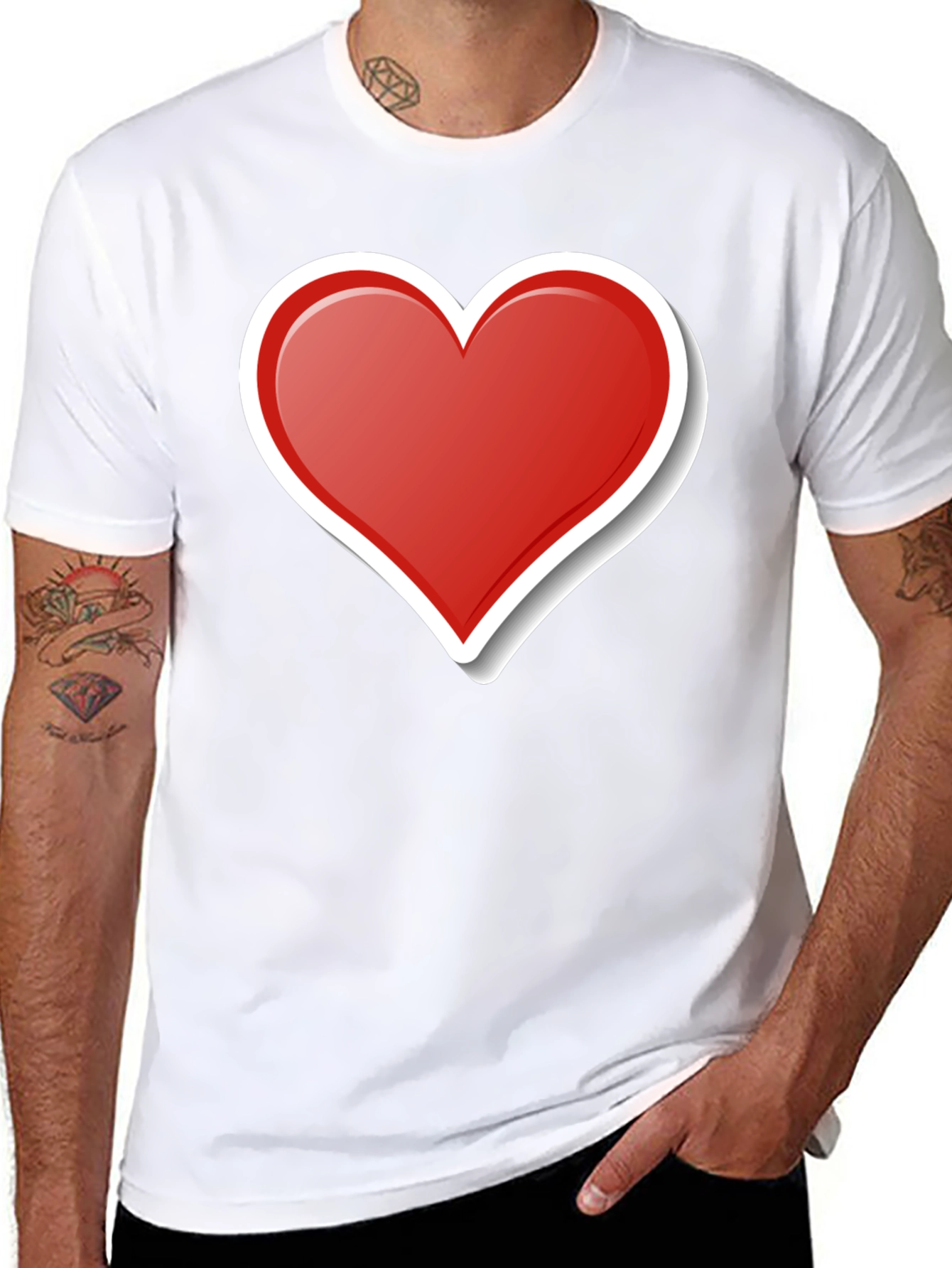 Heart Graphic T-Shirt - Stylish Black Tee