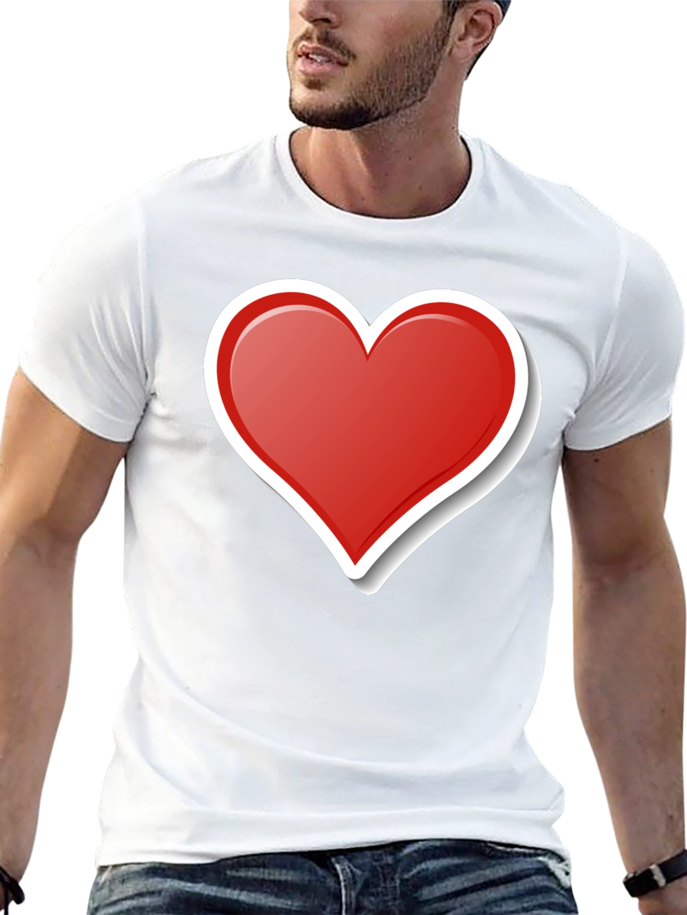 Heart Graphic T-Shirt - Stylish Black Tee