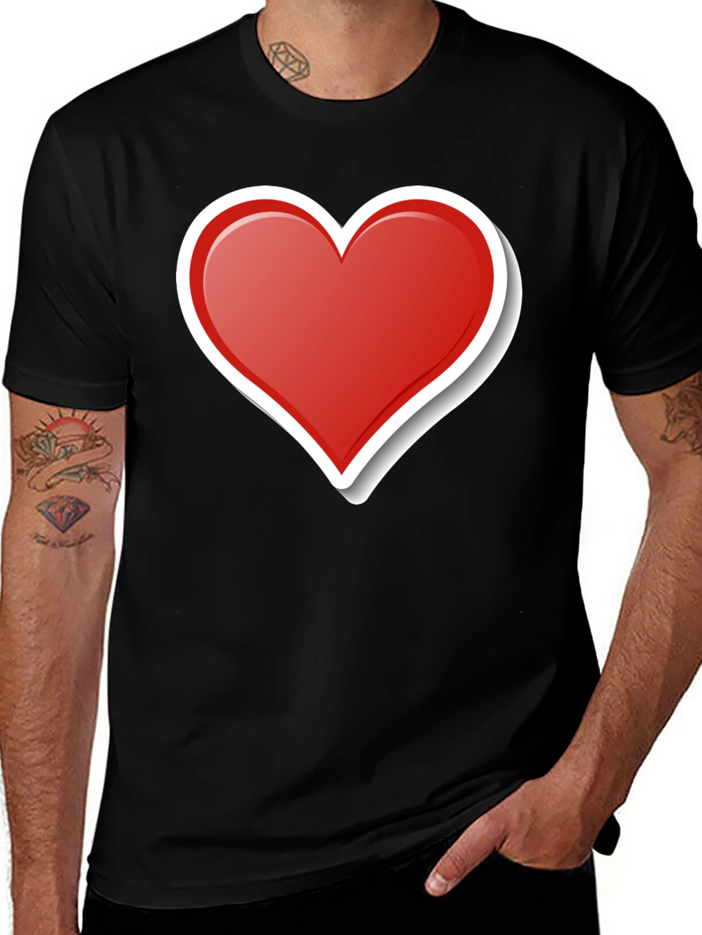 Heart Graphic T-Shirt - Stylish Black Tee