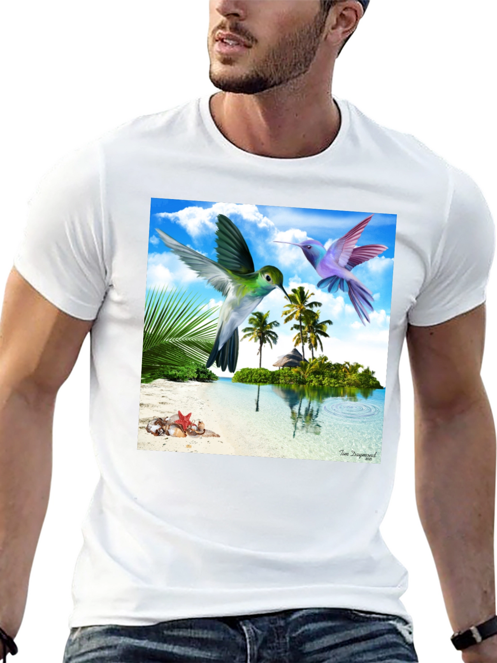 Tropical Hummingbird Graphic Tee