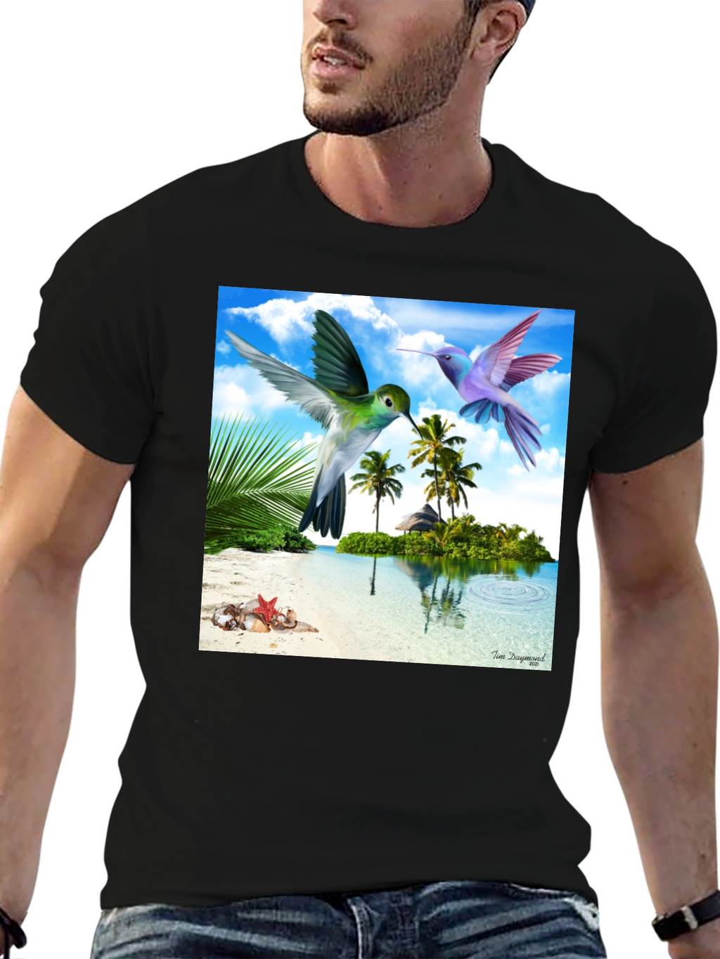 Tropical Hummingbird Graphic Tee