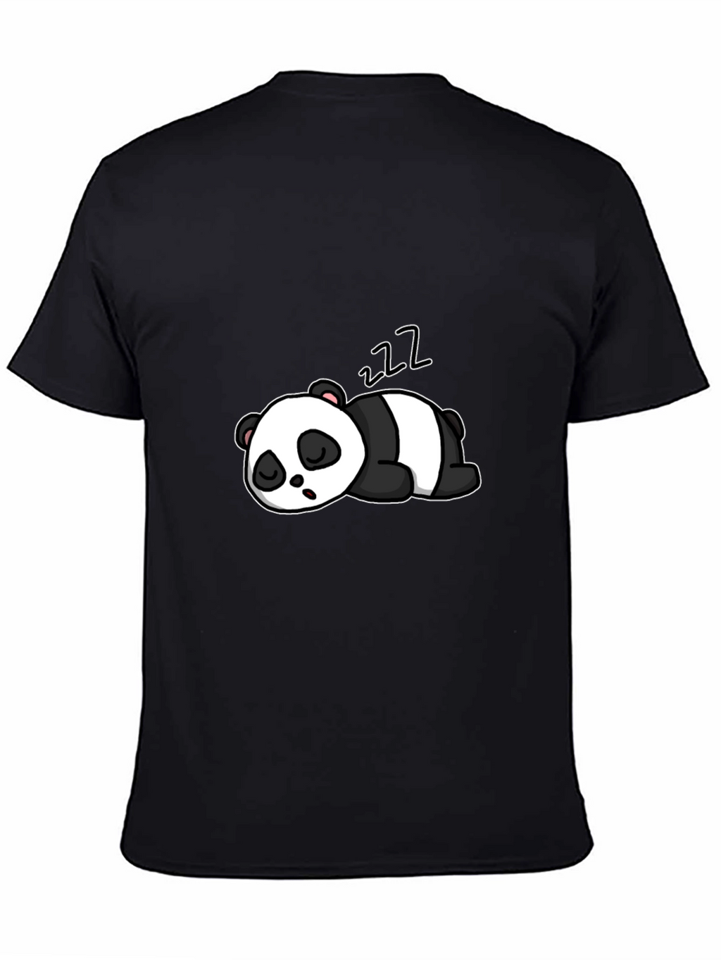 Cute Sleeping Panda Graphic Black T-Shirt