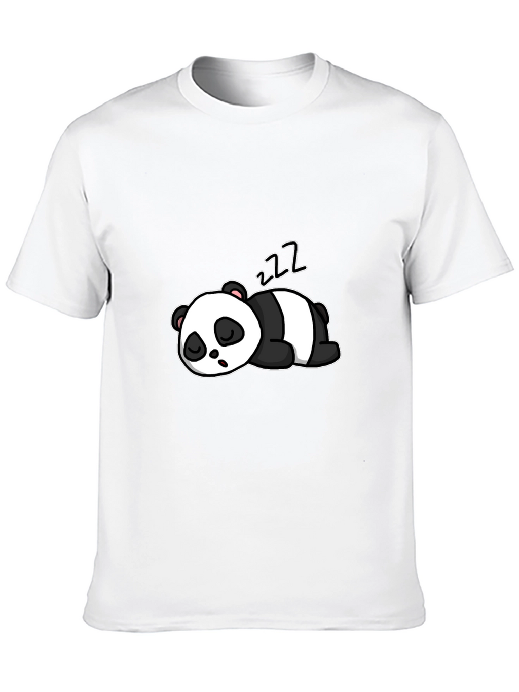 Cute Sleeping Panda Graphic Black T-Shirt