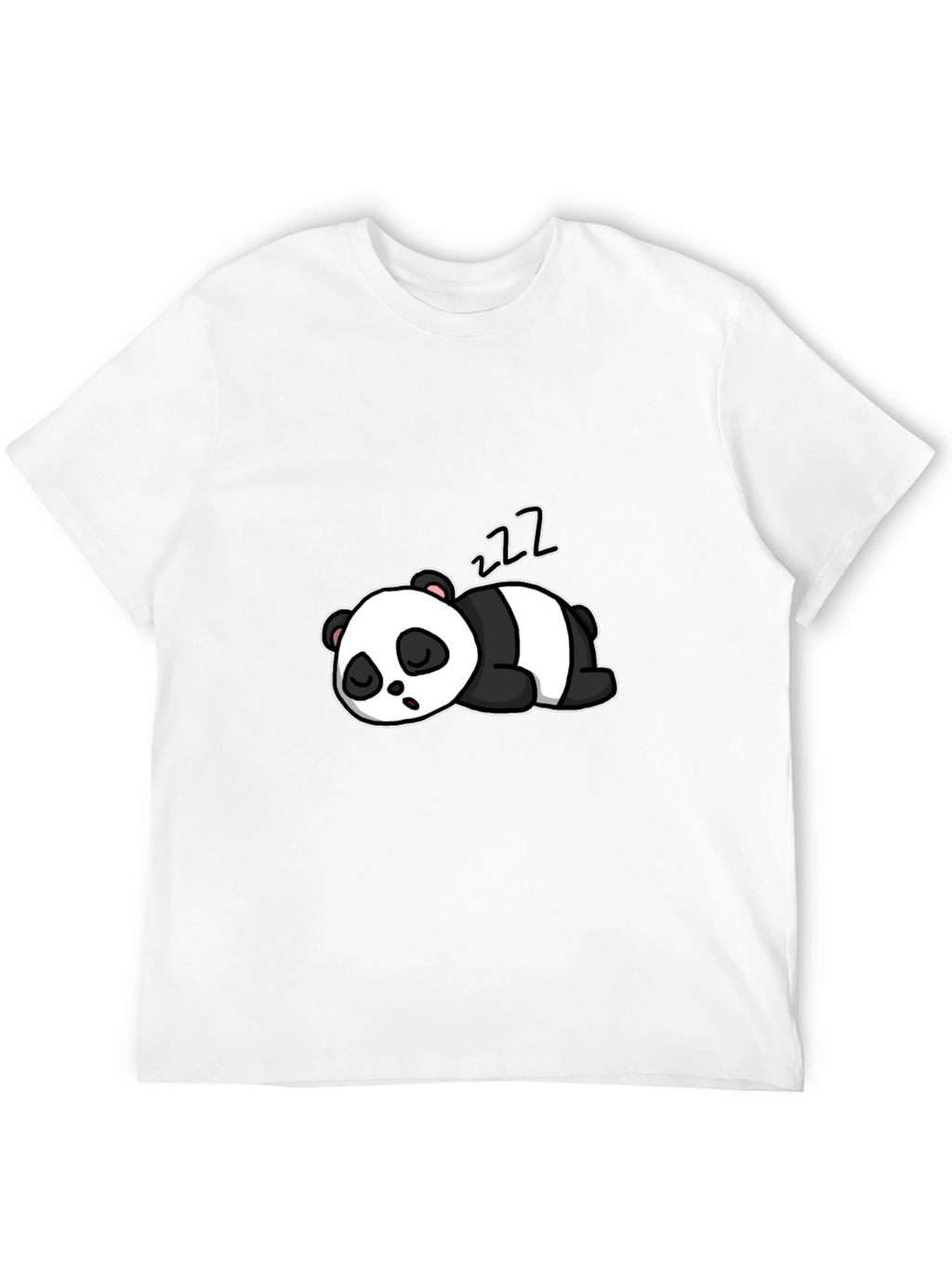 Cute Sleeping Panda Graphic Black T-Shirt