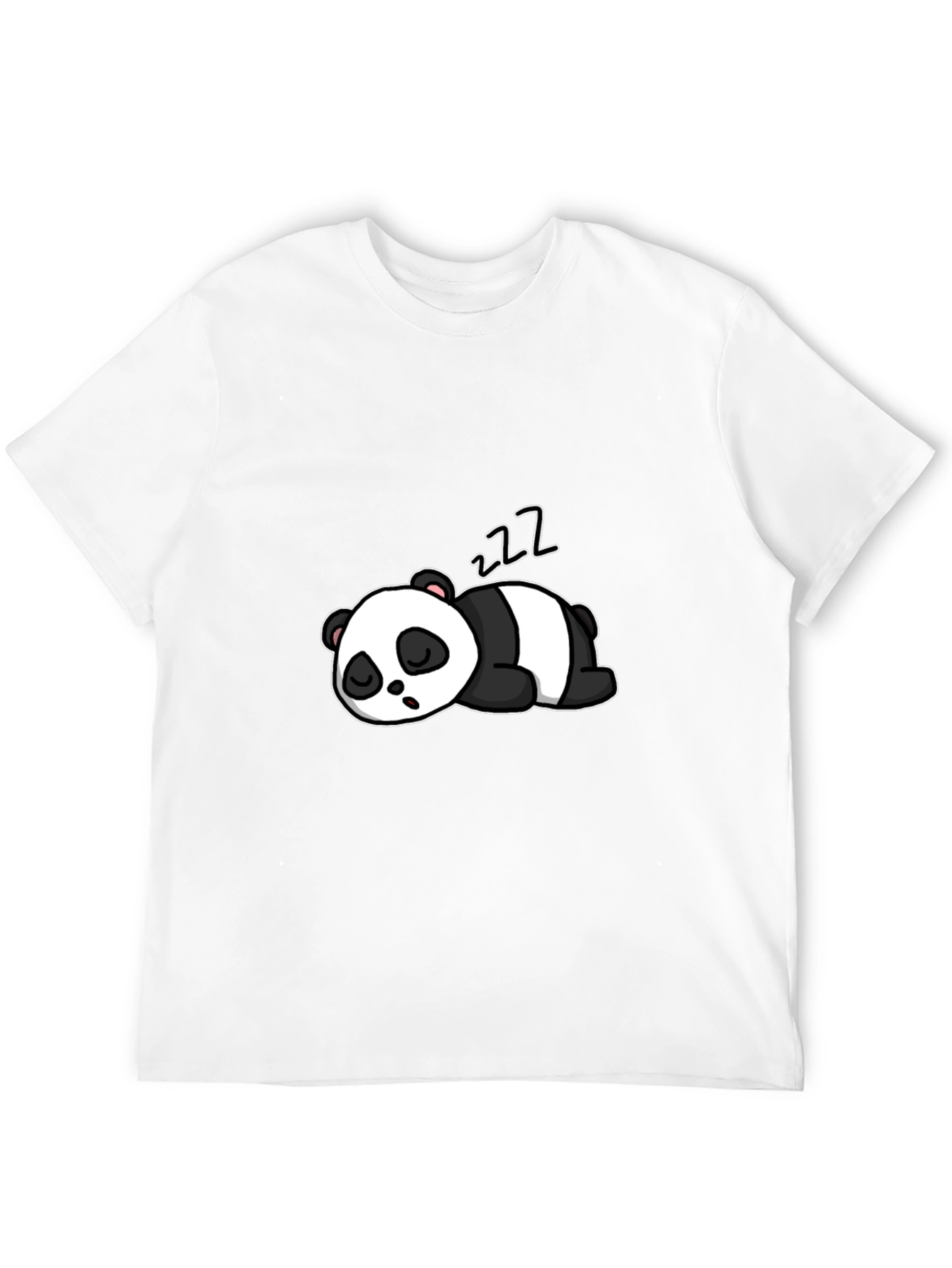 Cute Sleeping Panda Graphic Black T-Shirt