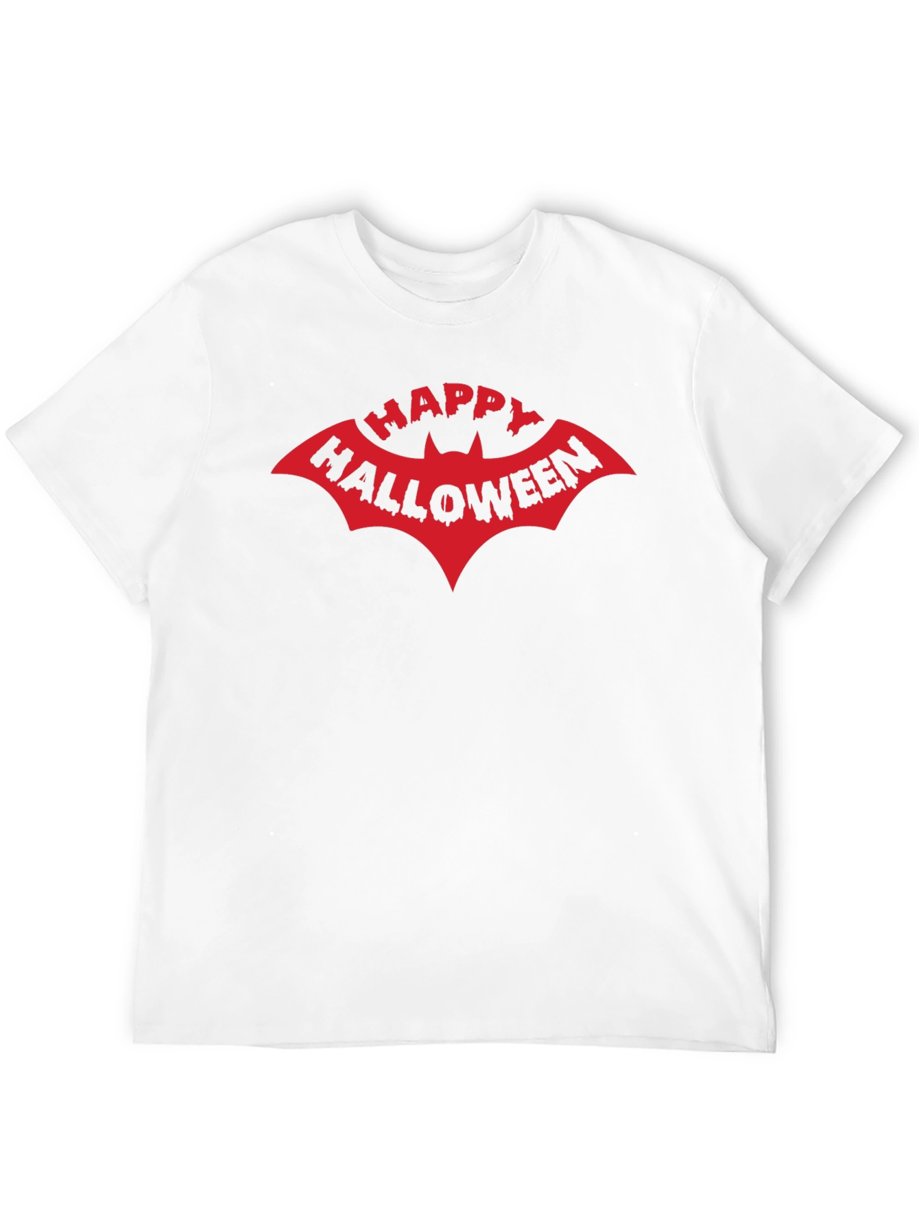 Happy Halloween Bat Graphic T-Shirt - Black