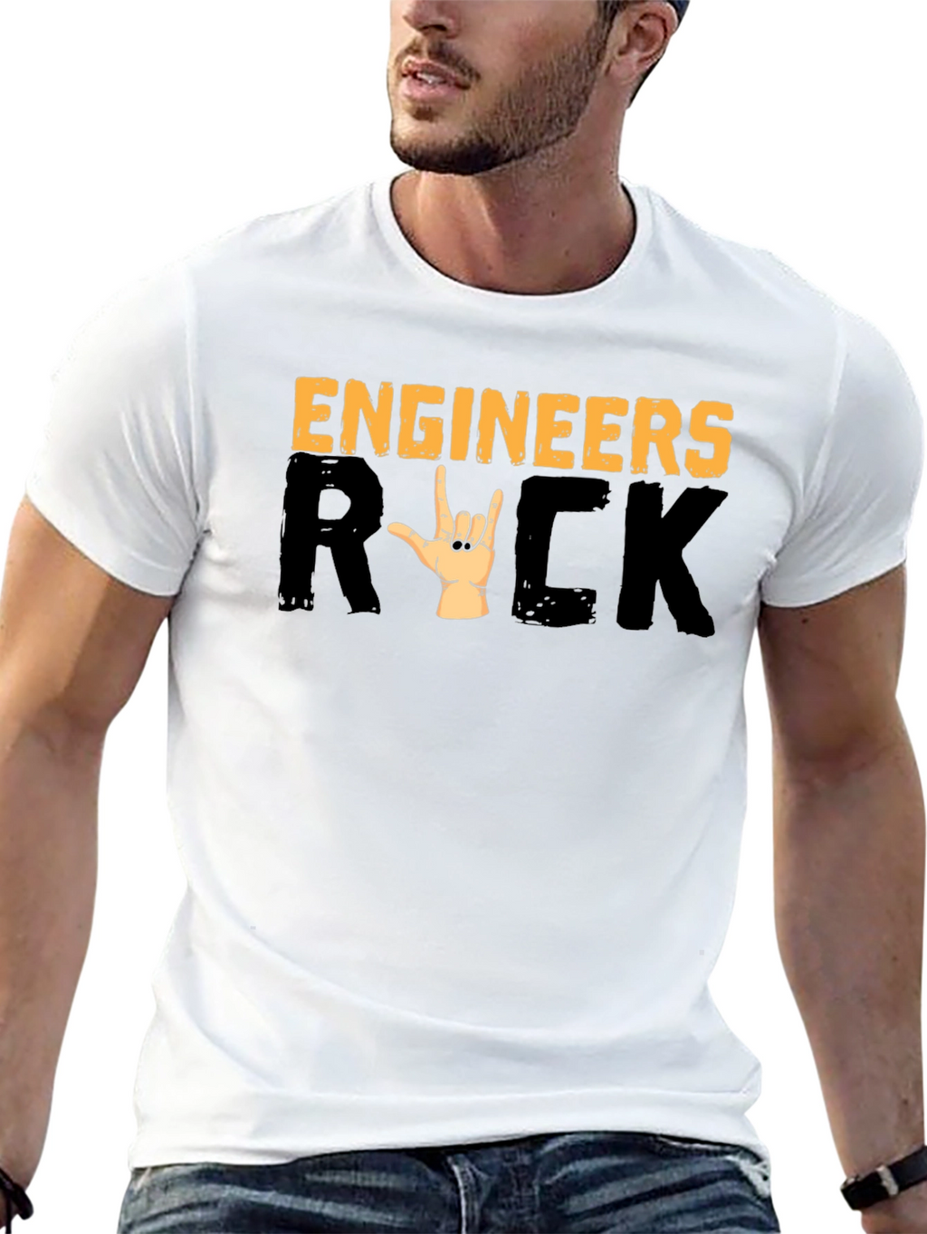 Engineers Rock T-Shirt - Heavy Metal Hand Sign