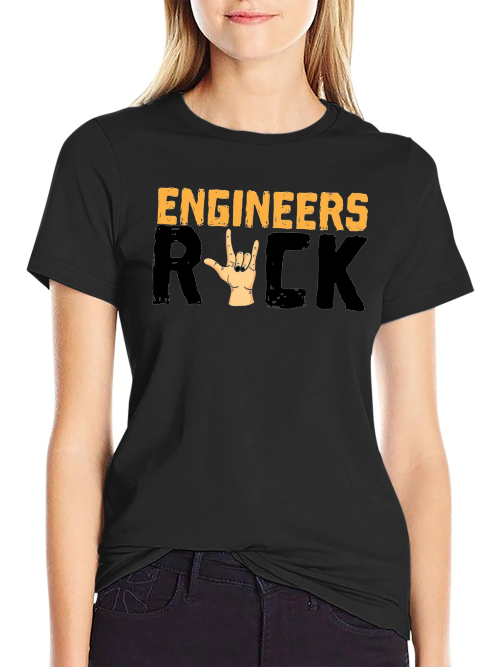 Engineers Rock T-Shirt - Heavy Metal Hand Sign
