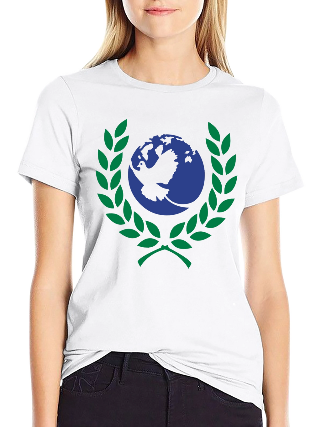 Peace Dove Globe Graphic Tee - Black