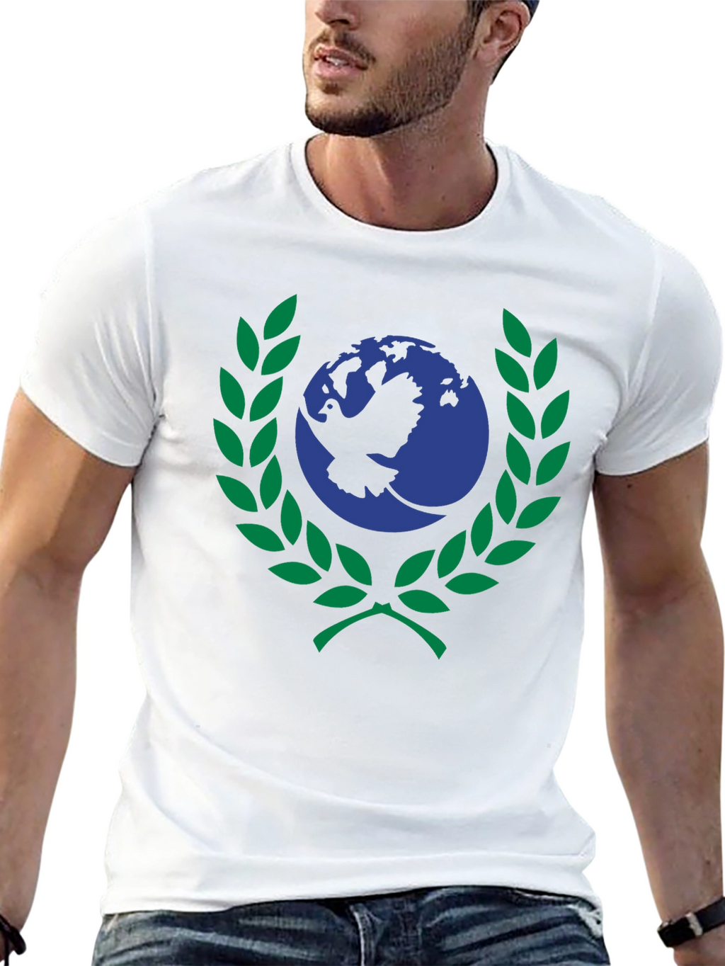 Peace Dove Globe Graphic Tee - Black