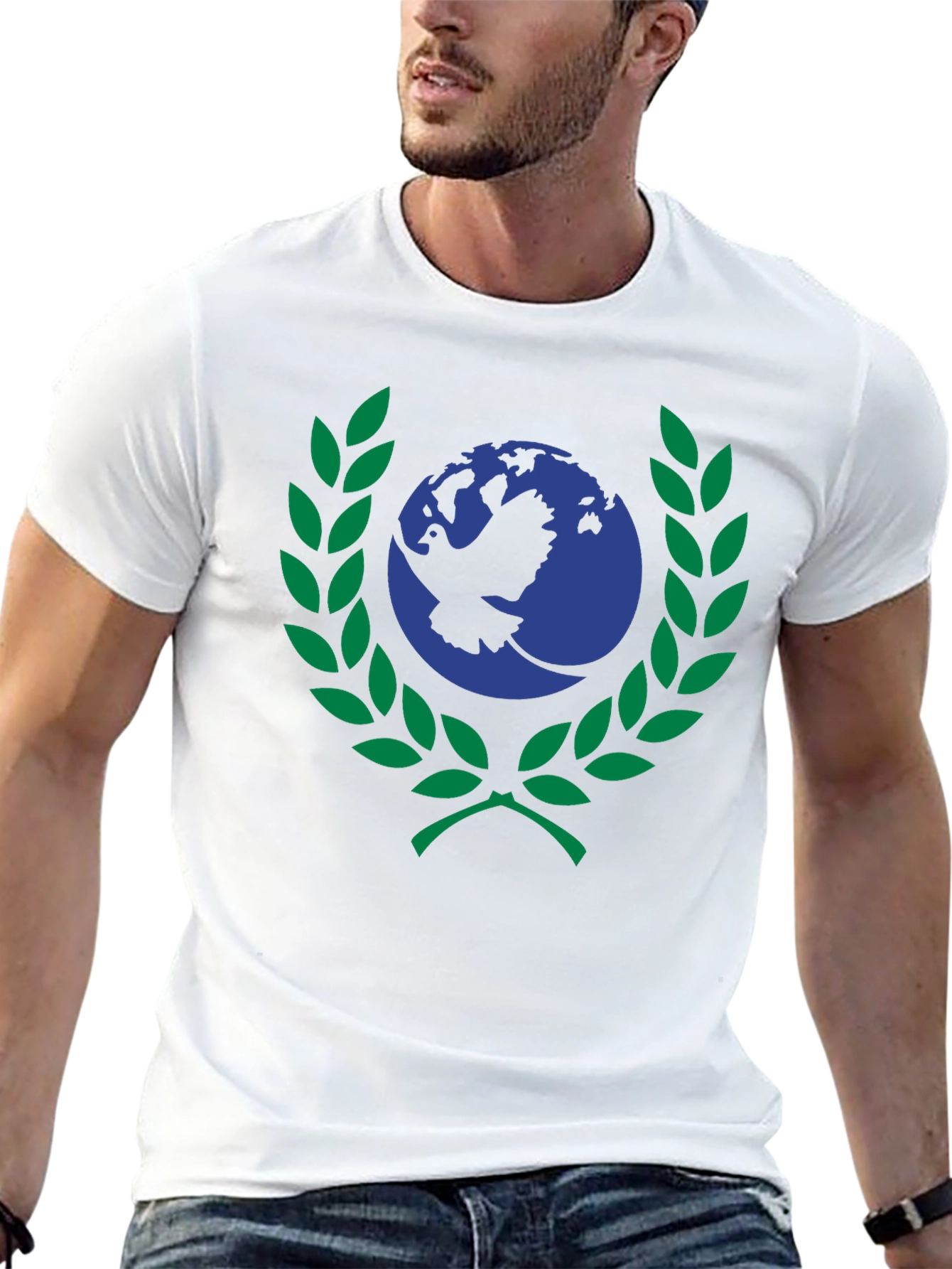 Peace Dove Globe Graphic Tee - Black
