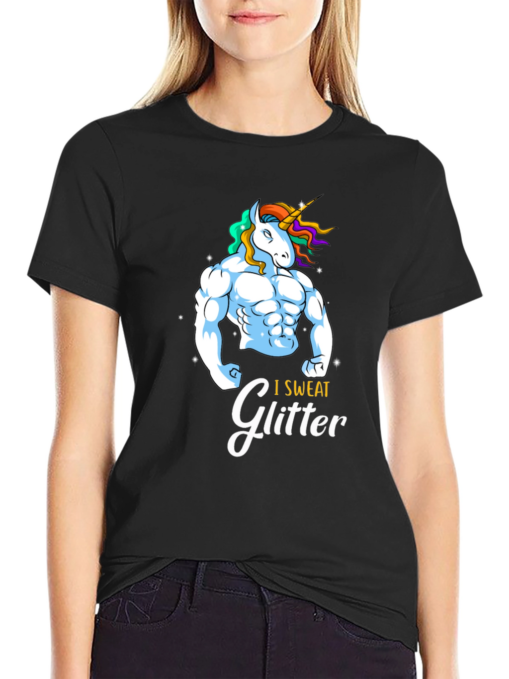 I Sweat Glitter Graphic T-Shirt
