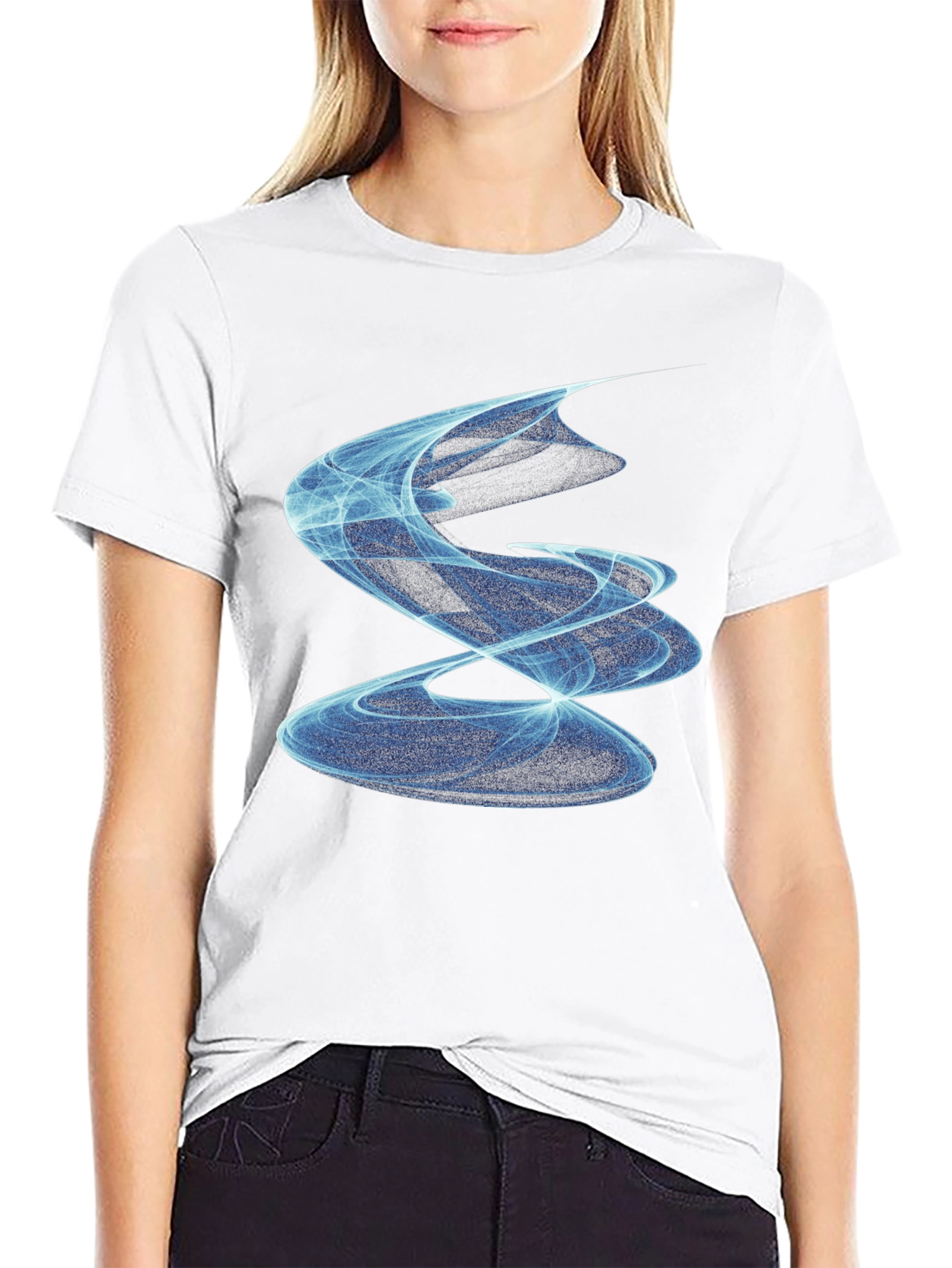 Abstract Swirl Graphic Tee - Modern Black T-Shirt