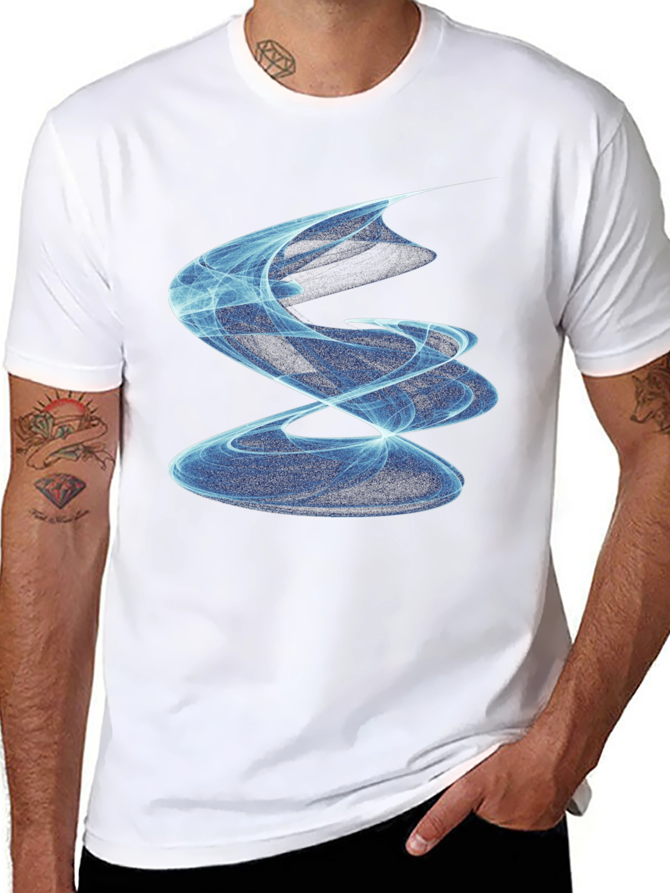 Abstract Swirl Graphic Tee - Modern Black T-Shirt