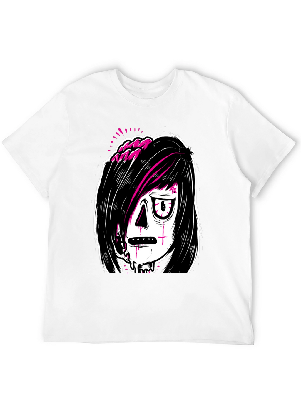 Emo Zombie Graphic Black T-Shirt