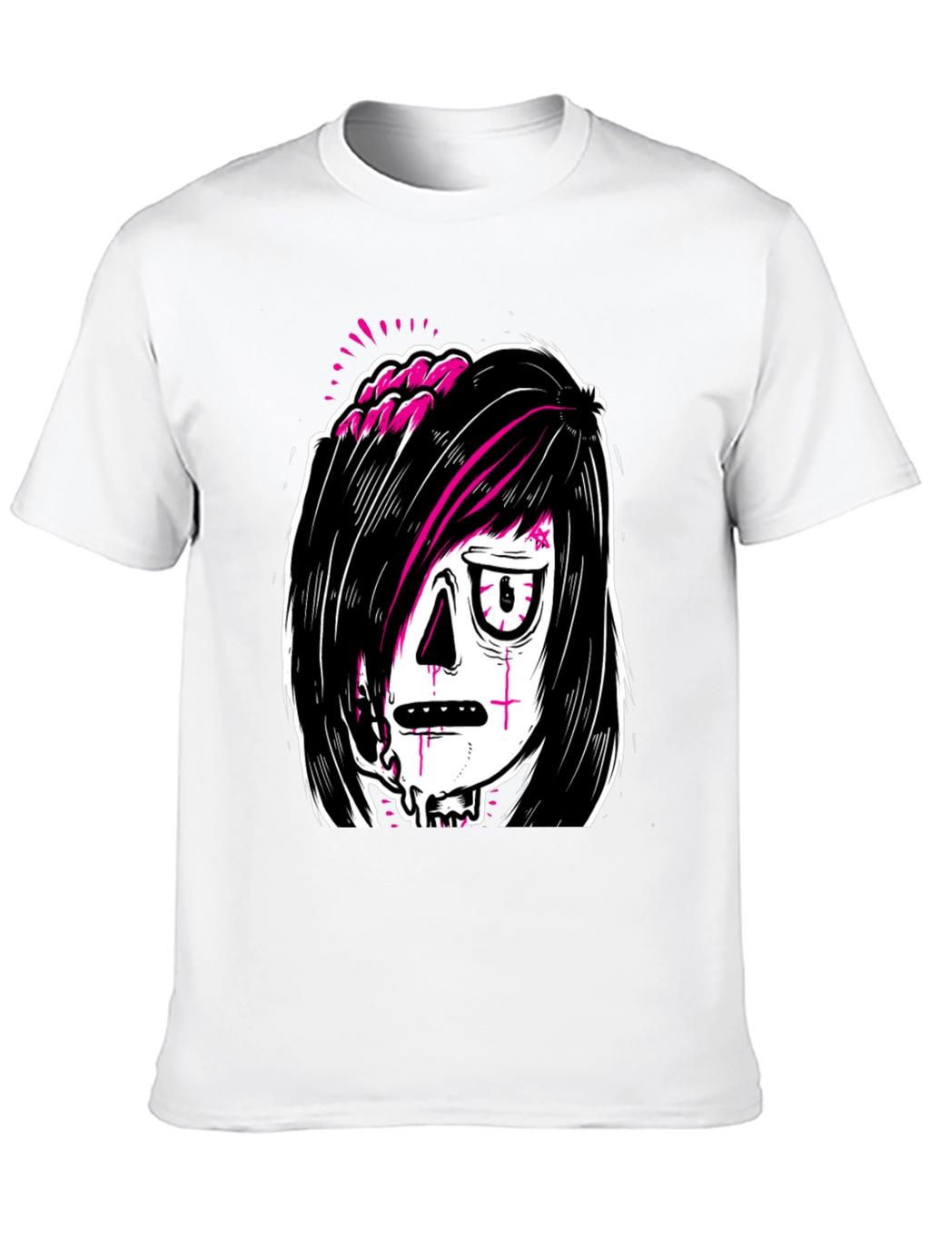 Emo Zombie Graphic Black T-Shirt