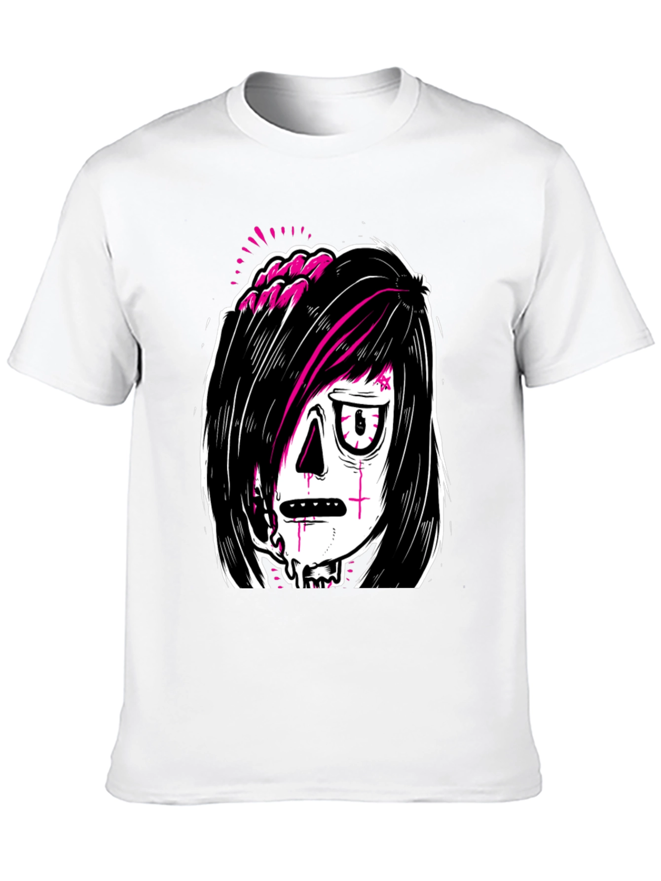Emo Zombie Graphic Black T-Shirt