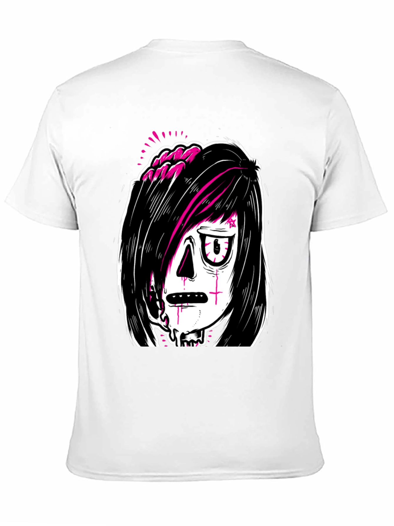 Emo Zombie Graphic Black T-Shirt