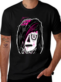 Emo Zombie Graphic Black T-Shirt
