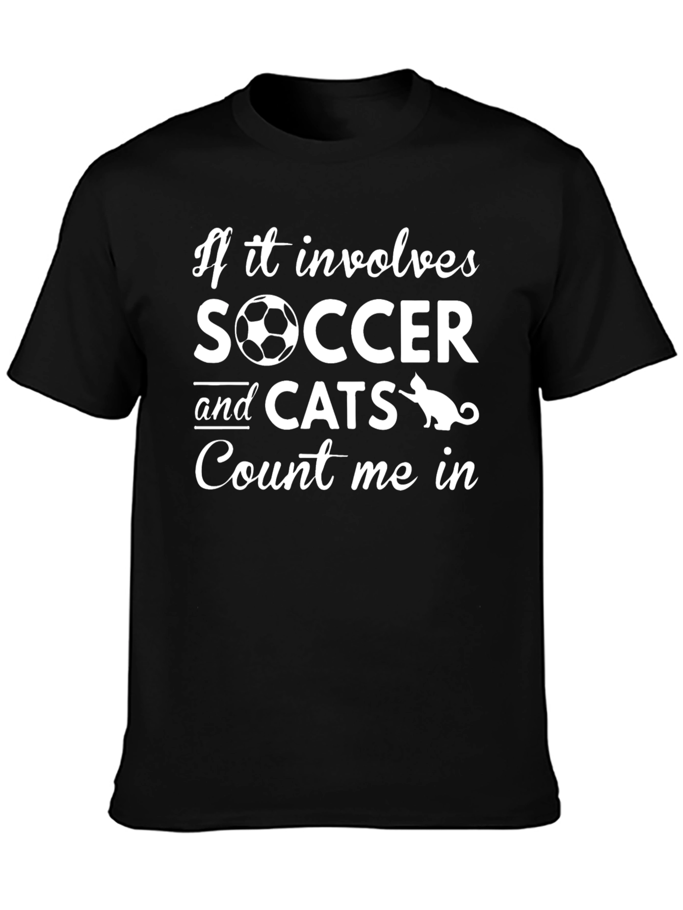 Soccer and Cats Graphic T-Shirt
