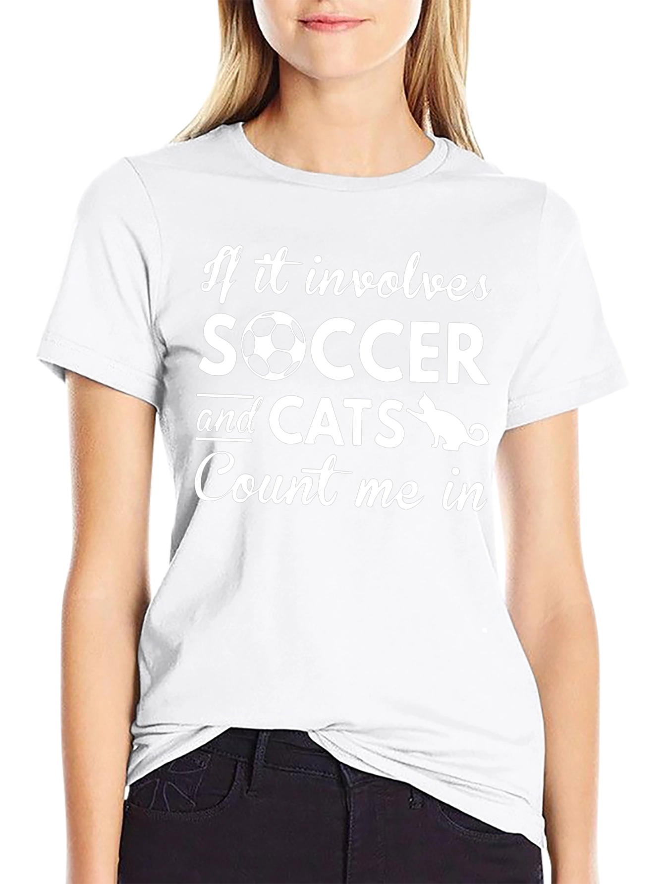 Soccer and Cats Graphic T-Shirt