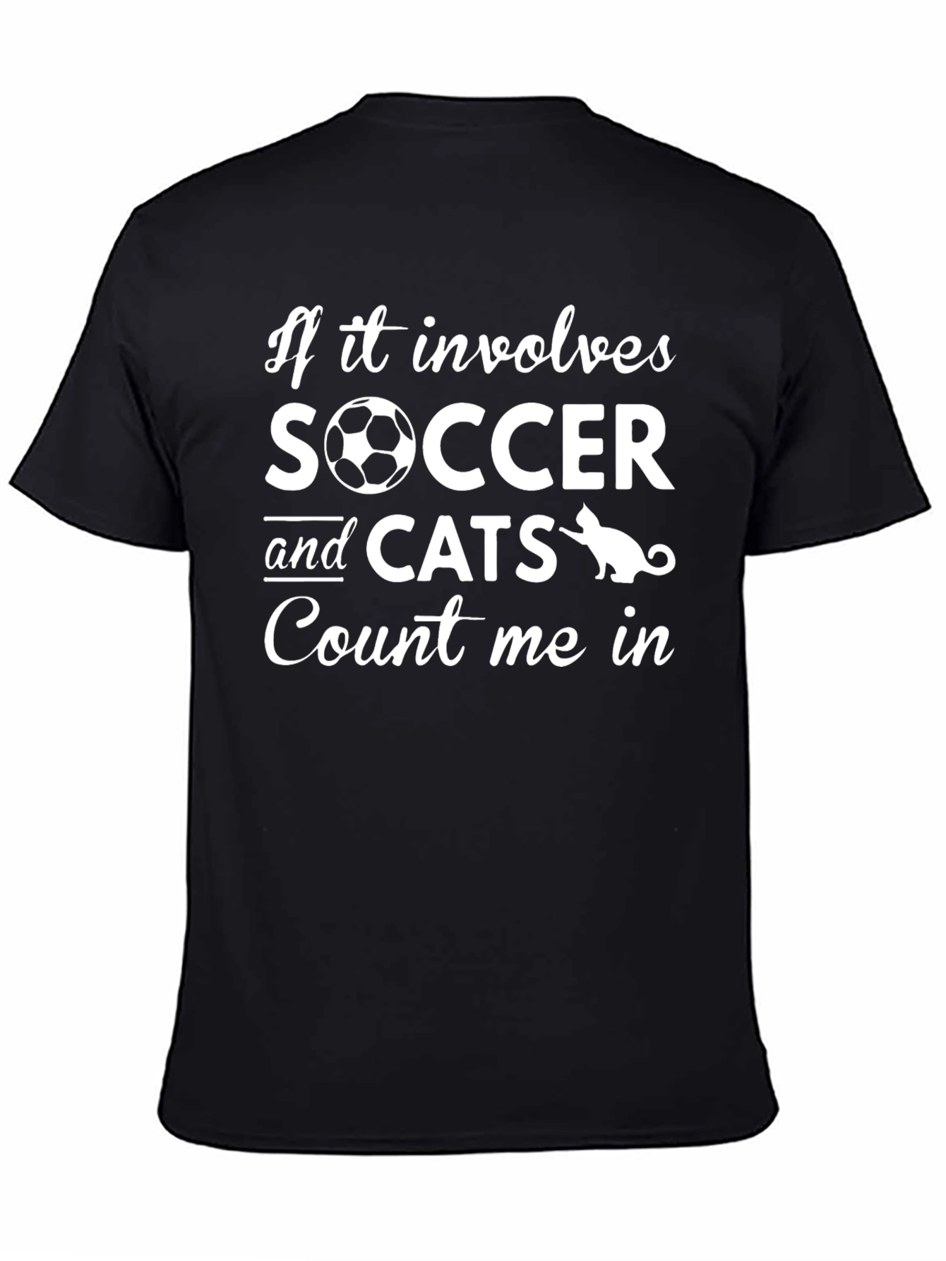 Soccer and Cats Graphic T-Shirt