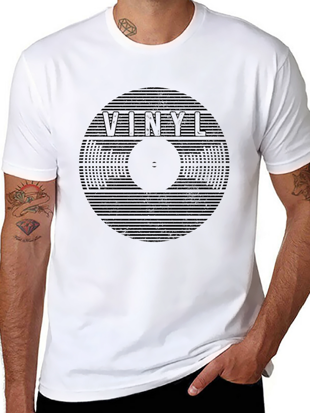Vinyl Record Graphic Black T-Shirt