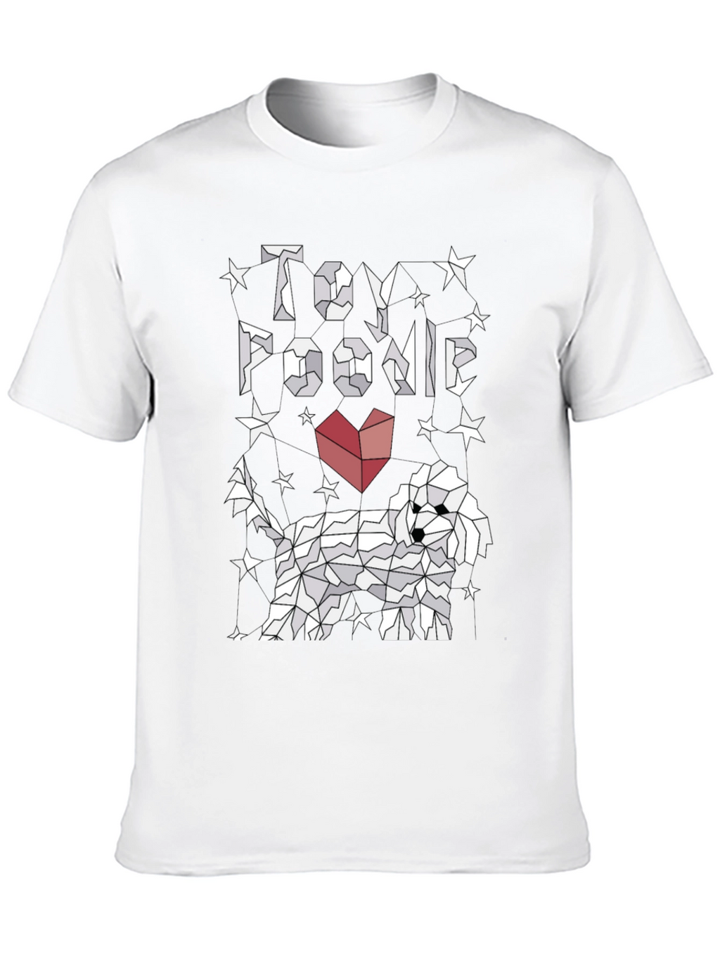Toy Poodle Graphic Tee - Stylish Geometric Dog Design