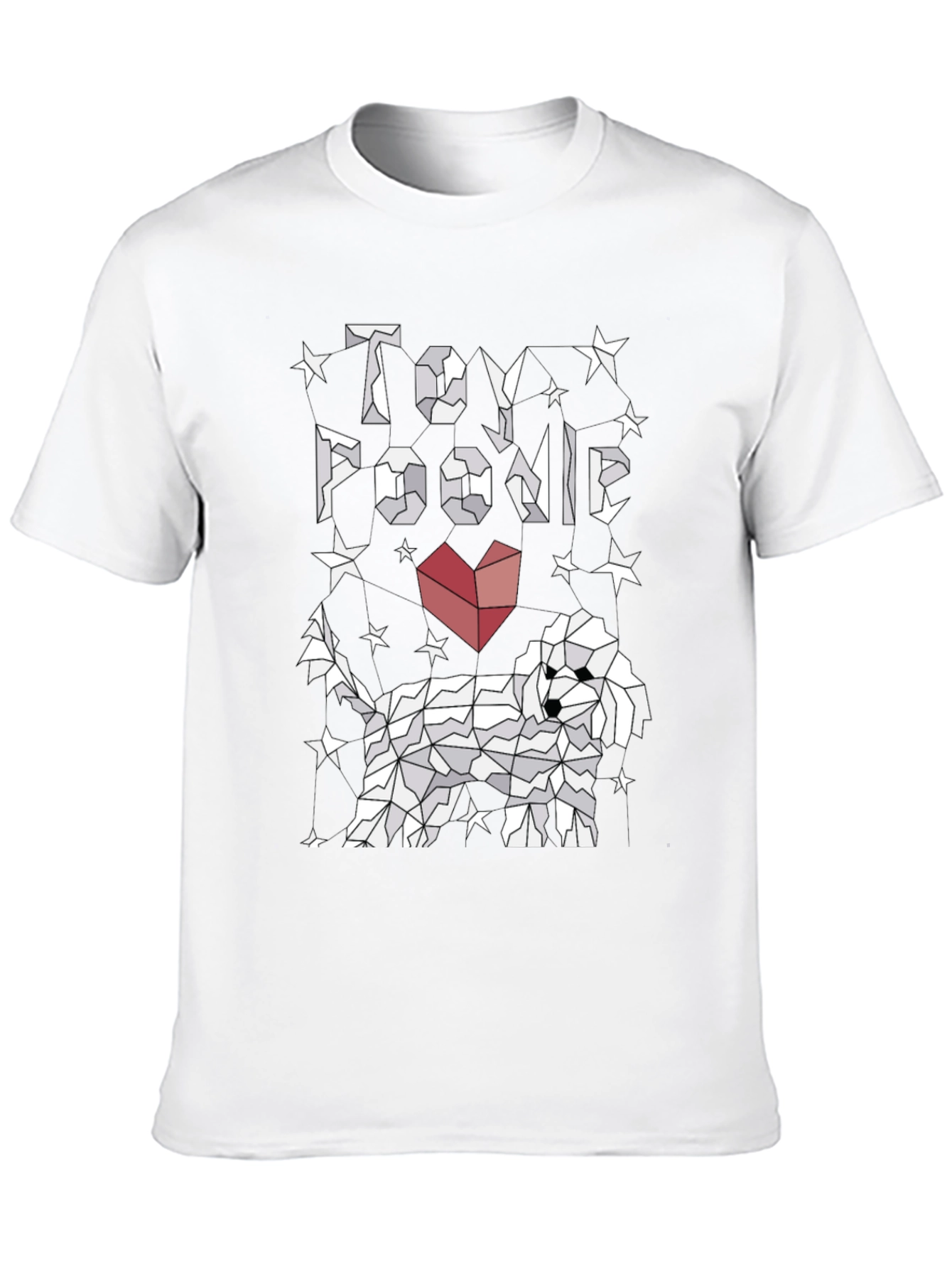 Toy Poodle Graphic Tee - Stylish Geometric Dog Design