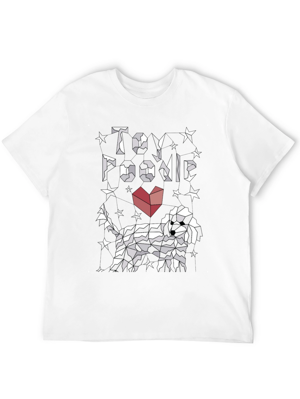 Toy Poodle Graphic Tee - Stylish Geometric Dog Design