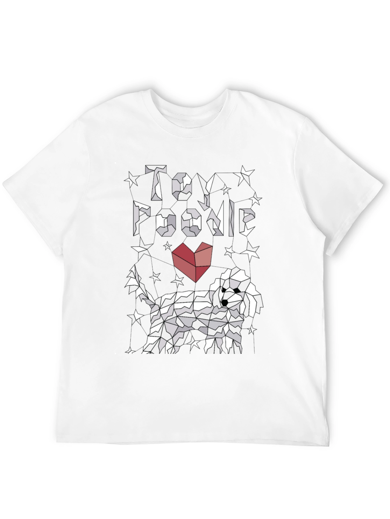 Toy Poodle Graphic Tee - Stylish Geometric Dog Design