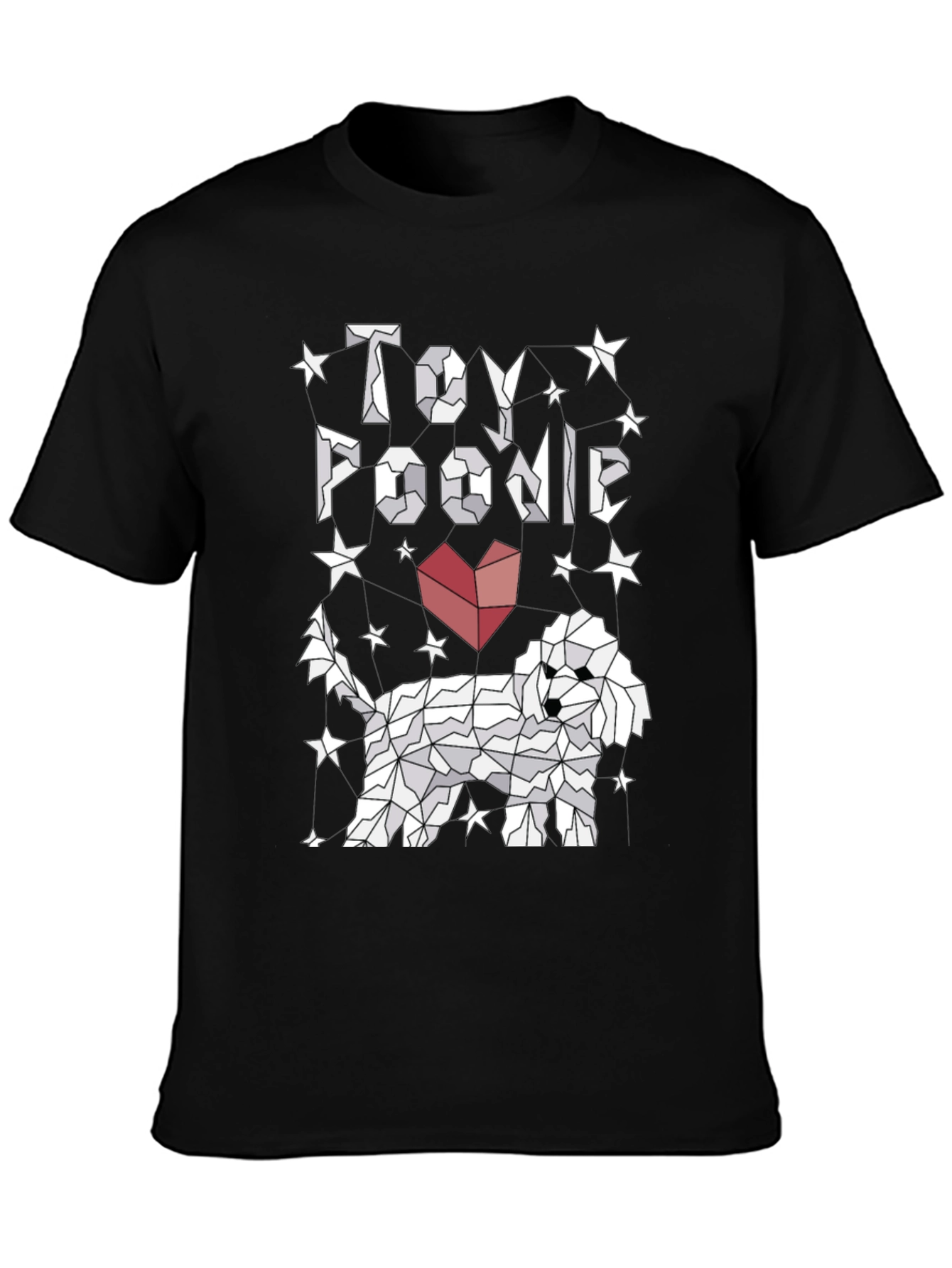 Toy Poodle Graphic Tee - Stylish Geometric Dog Design