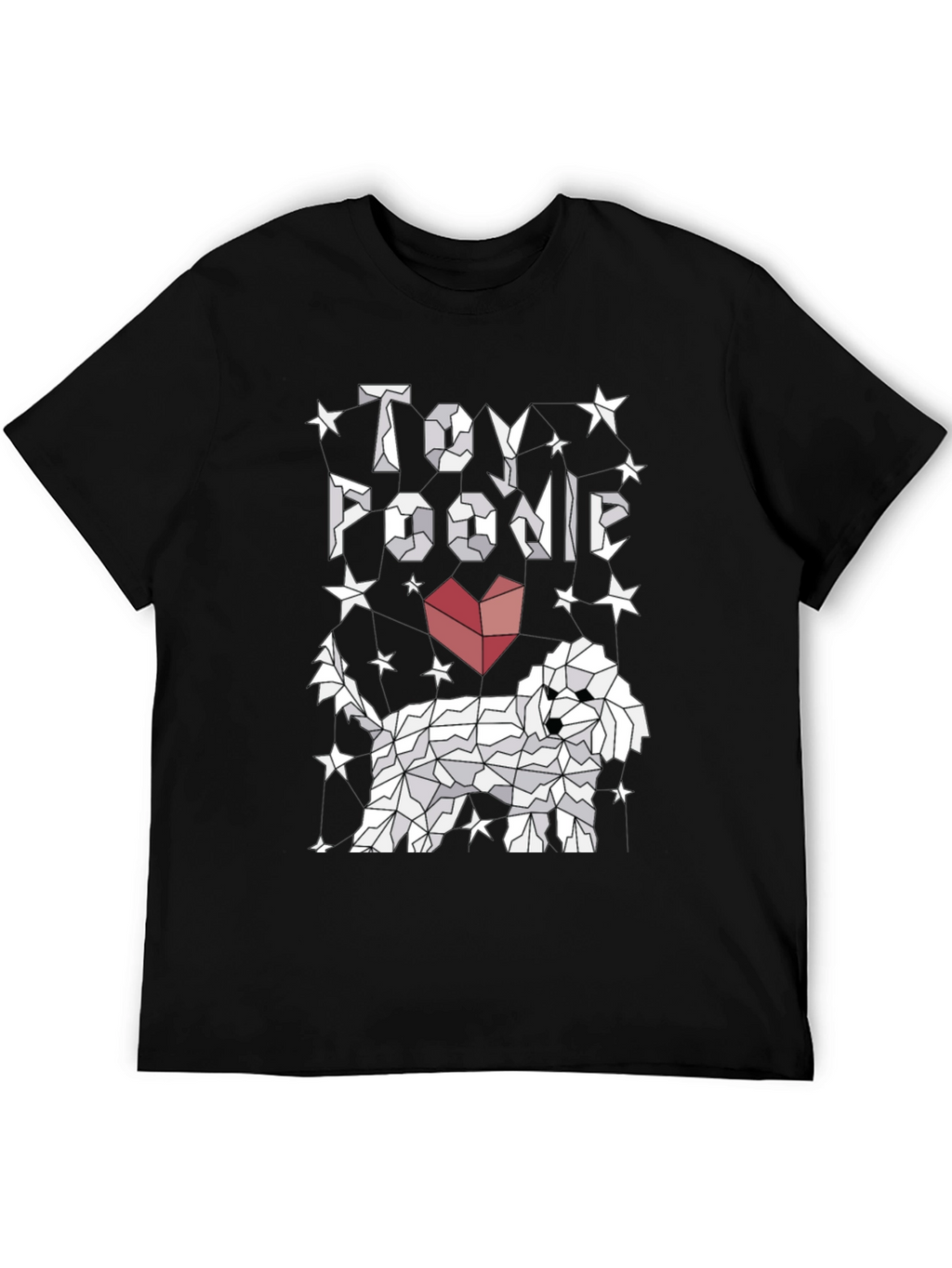 Toy Poodle Graphic Tee - Stylish Geometric Dog Design