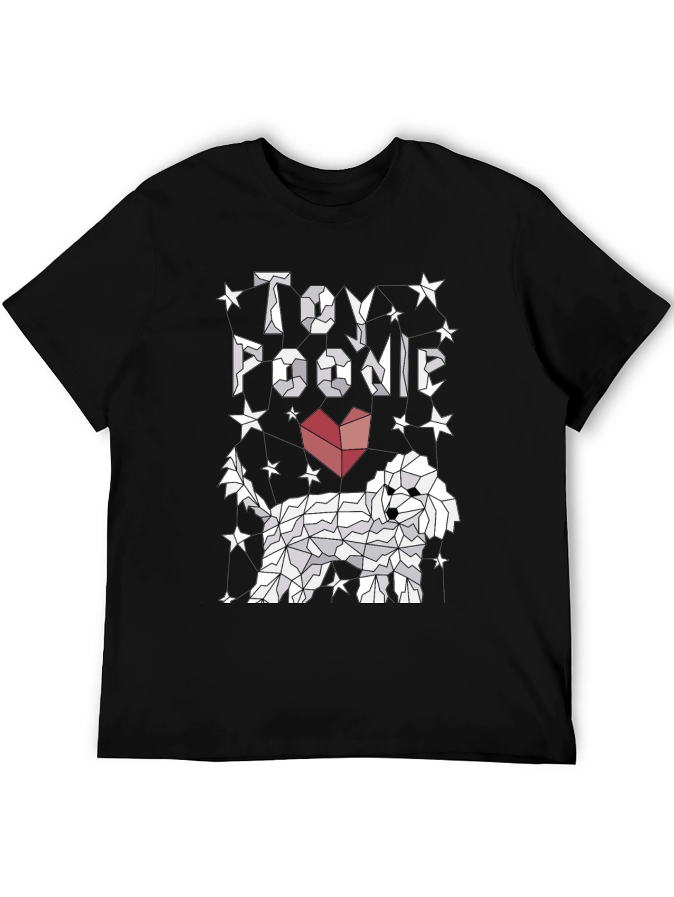 Toy Poodle Graphic Tee - Stylish Geometric Dog Design