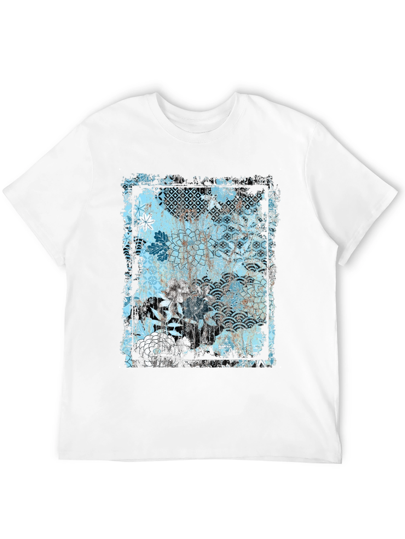 Trendy Floral Graphic Print Black T-Shirt