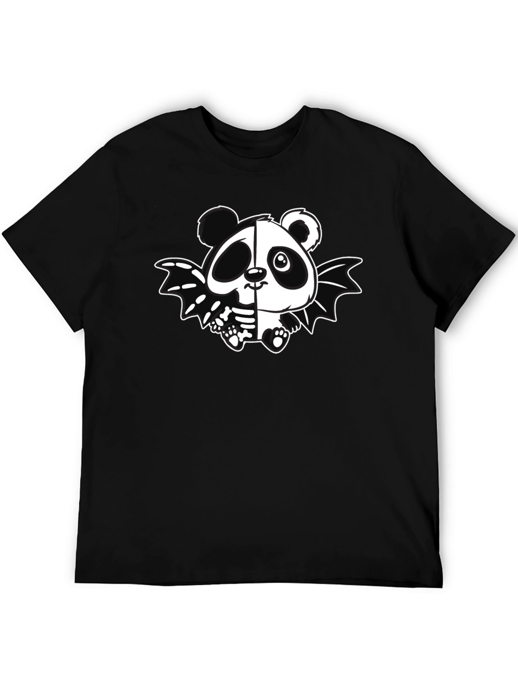 Panda Bat Graphic Tee - Mens Black T-Shirt
