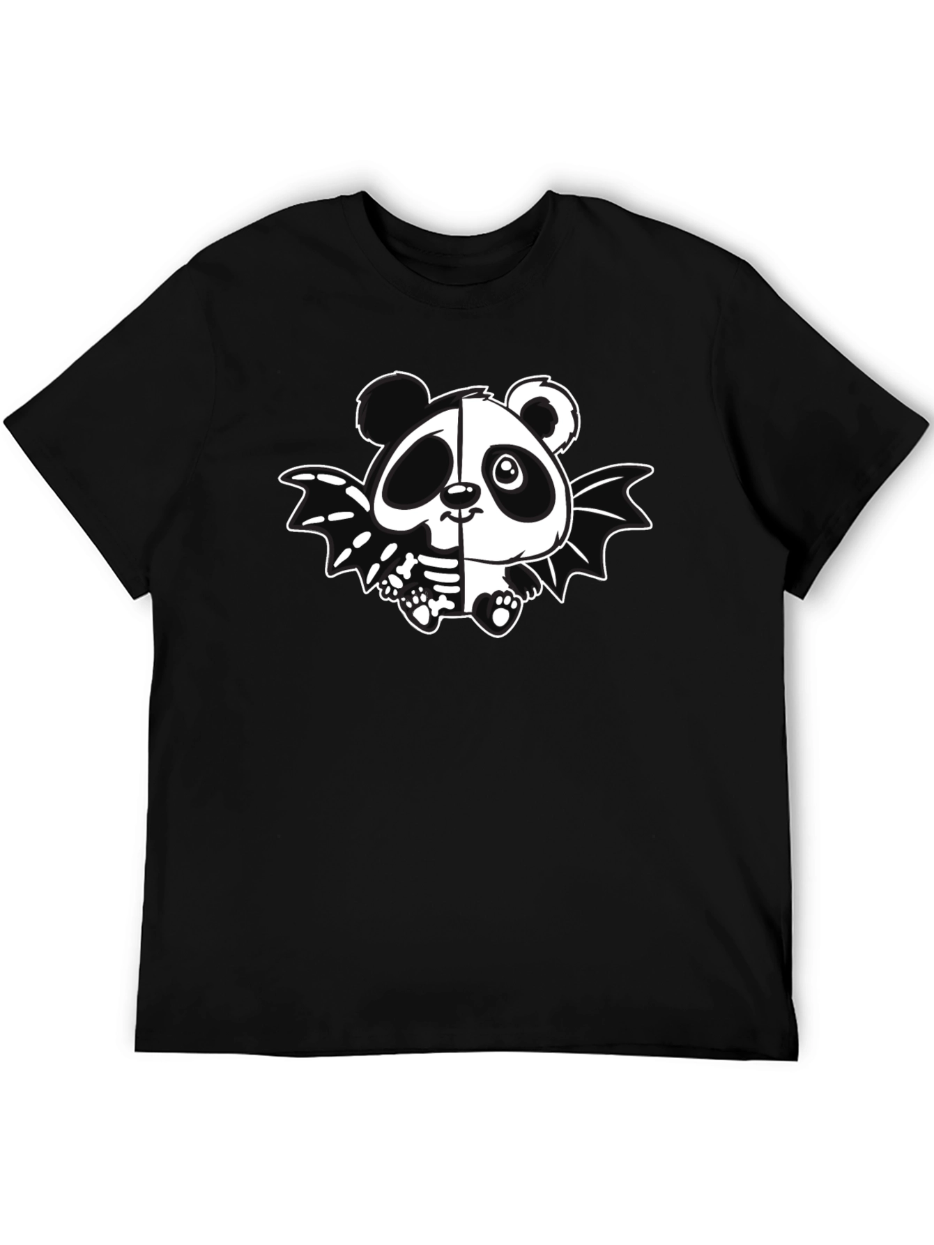 Panda Bat Graphic Tee - Mens Black T-Shirt