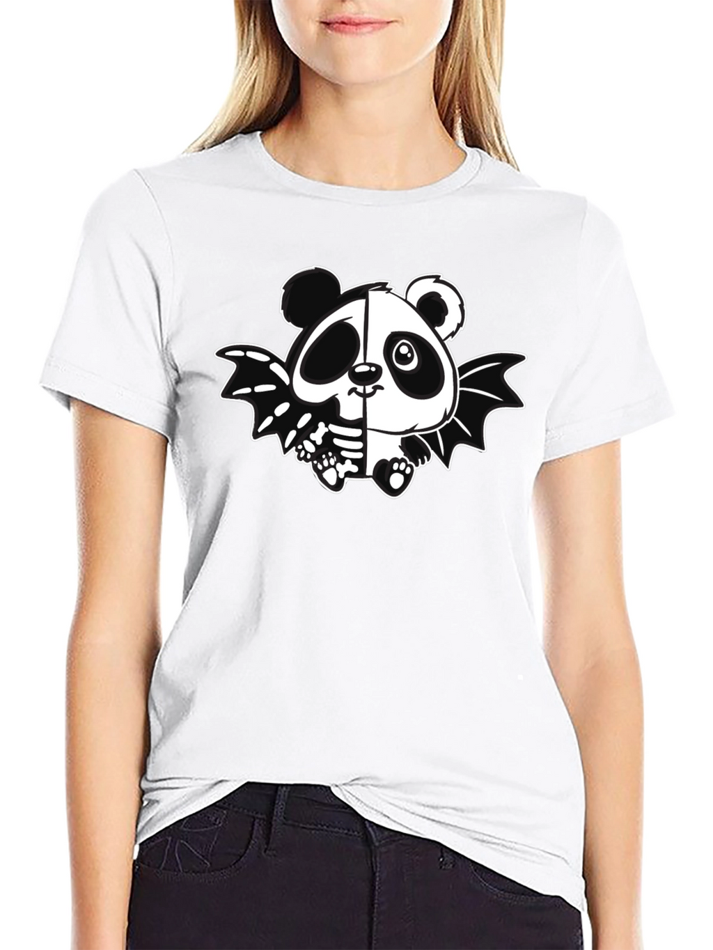 Panda Bat Graphic Tee - Mens Black T-Shirt