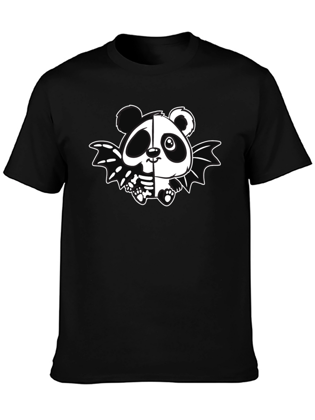 Panda Bat Graphic Tee - Mens Black T-Shirt