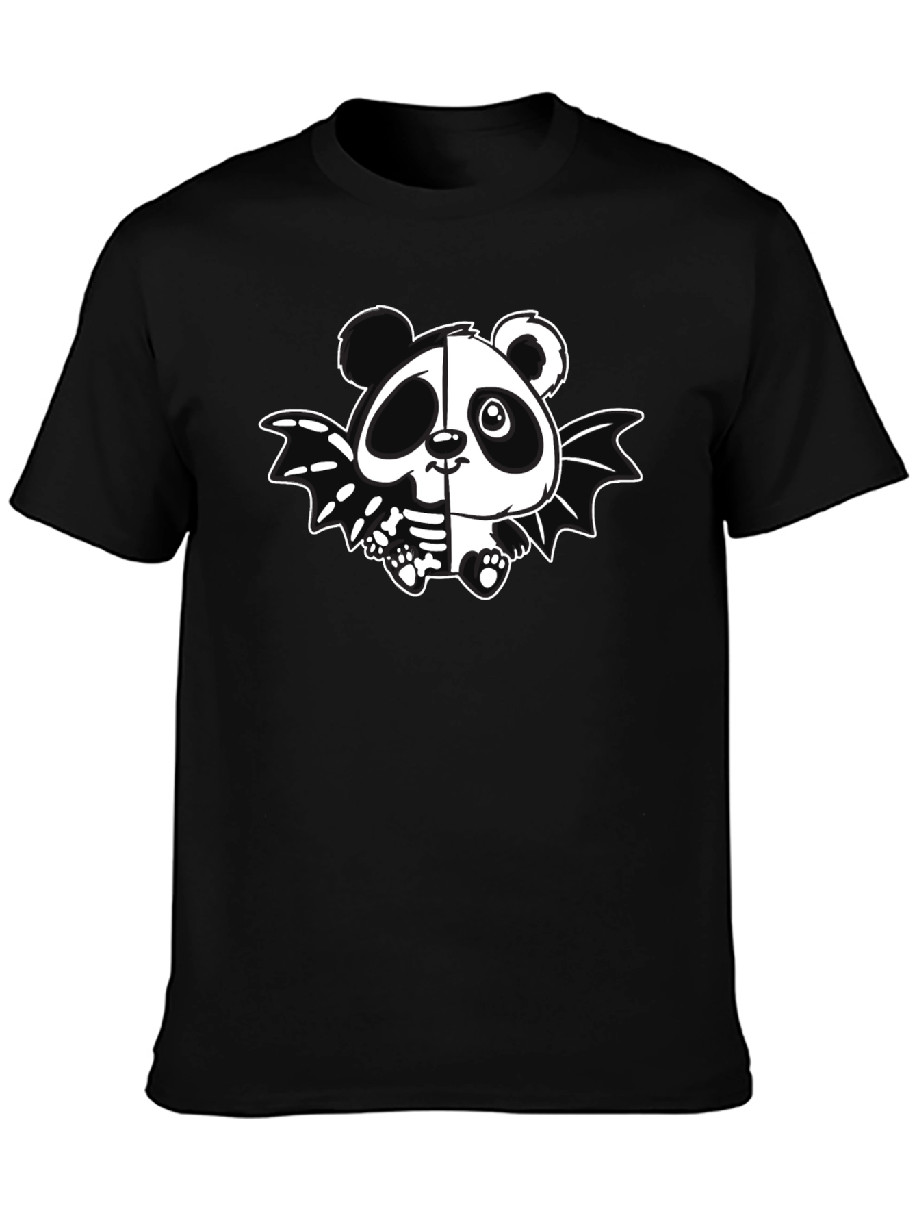 Panda Bat Graphic Tee - Mens Black T-Shirt
